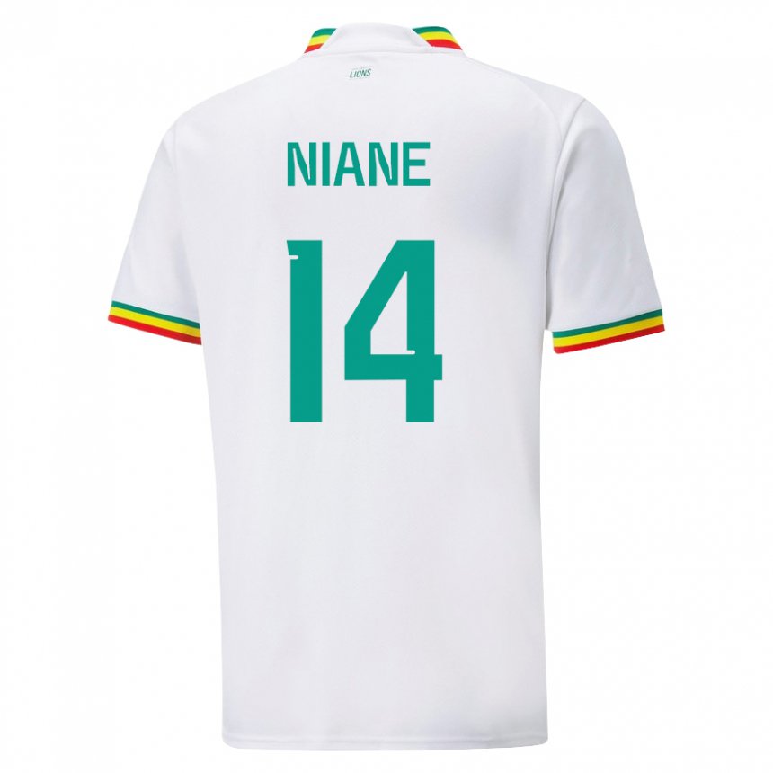 Mann Senegals Ibrahima Niane #14 Hvit Hjemmetrøye Drakt Trøye 22-24 Skjorter T-skjorte