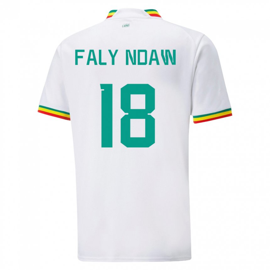 Mann Senegals Faly Ndaw #18 Hvit Hjemmetrøye Drakt Trøye 22-24 Skjorter T-skjorte