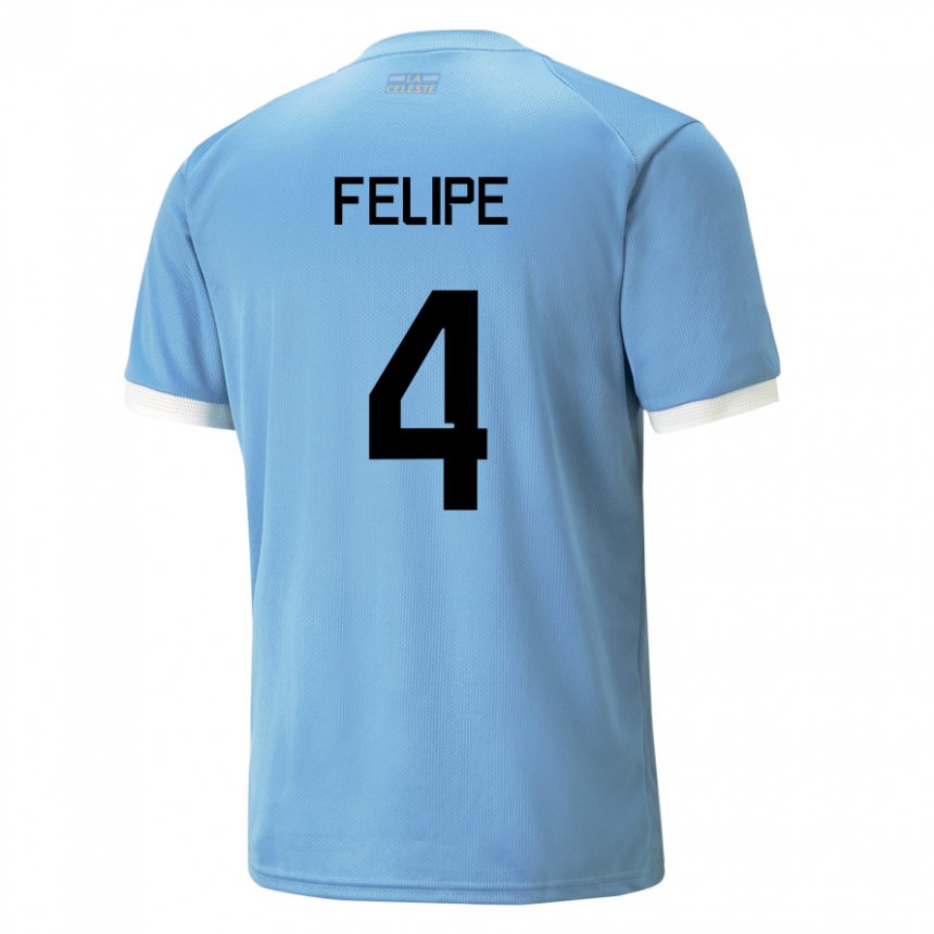 Mann Uruguays Laura Felipe #4 Blå Hjemmetrøye Drakt Trøye 22-24 Skjorter T-skjorte