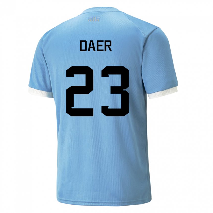 Mann Uruguays Zulma Daer #23 Blå Hjemmetrøye Drakt Trøye 22-24 Skjorter T-skjorte