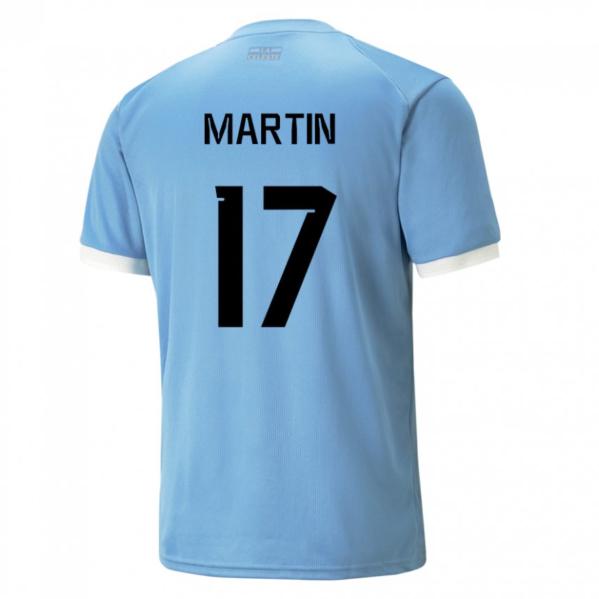 Mann Uruguays Juan Martin #17 Blå Hjemmetrøye Drakt Trøye 22-24 Skjorter T-skjorte