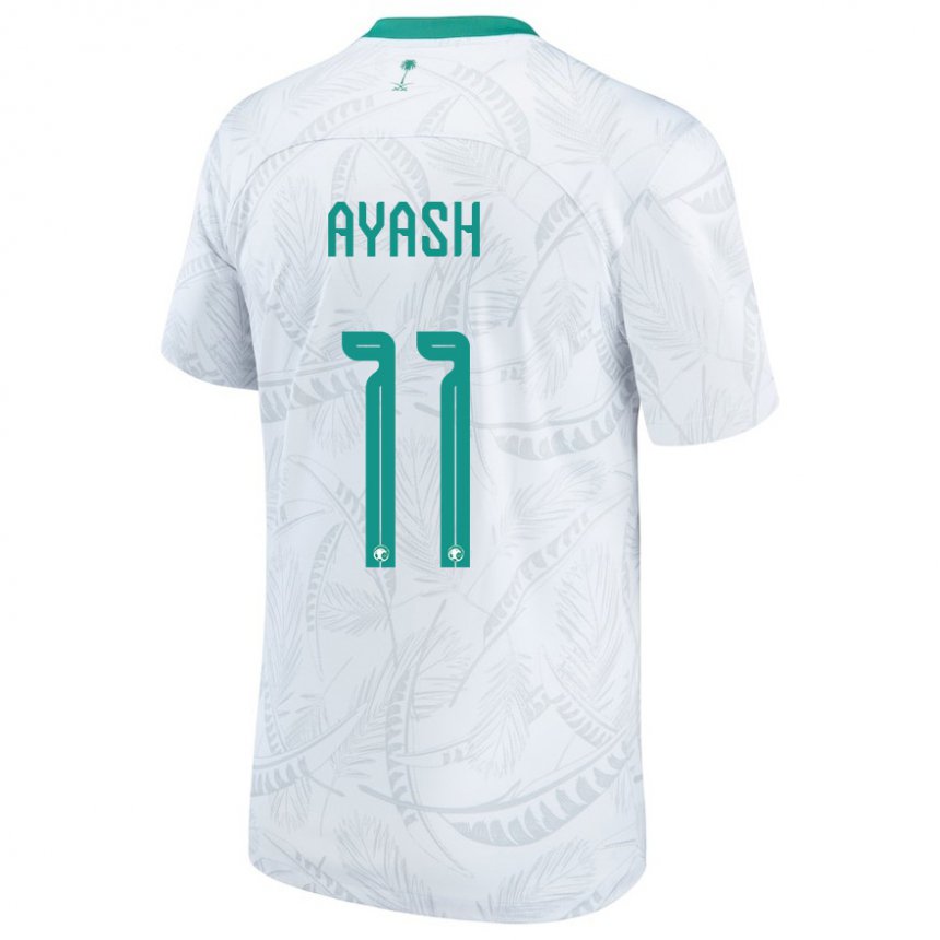 Mann Saudi-arabias Ziyad Ayash #11 Hvit Hjemmetrøye Drakt Trøye 22-24 Skjorter T-skjorte