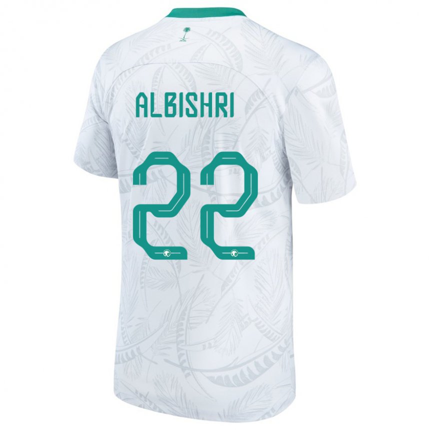 Mann Saudi-arabias Nawaf Albishri #22 Hvit Hjemmetrøye Drakt Trøye 22-24 Skjorter T-skjorte
