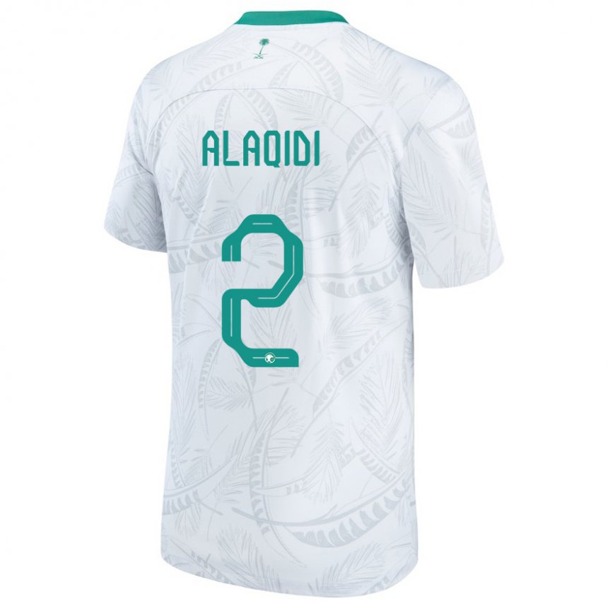 Mann Saudi-arabias Nawaf Alaqidi #2 Hvit Hjemmetrøye Drakt Trøye 22-24 Skjorter T-skjorte