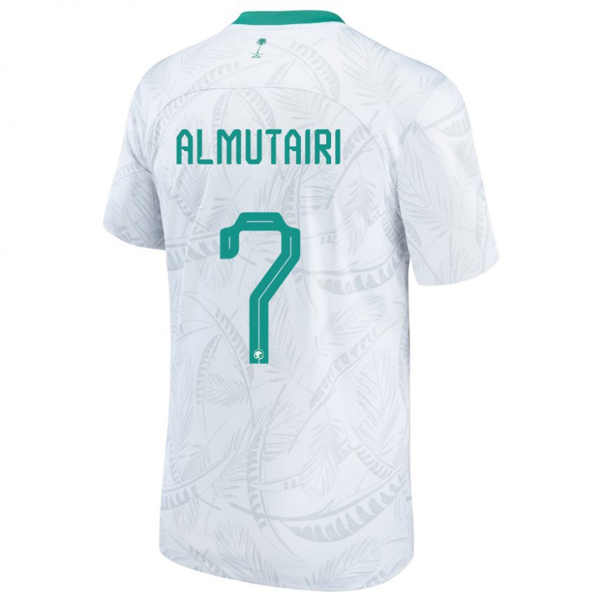 Mann Saudi-arabias Nawaf Almutairi #7 Hvit Hjemmetrøye Drakt Trøye 22-24 Skjorter T-skjorte