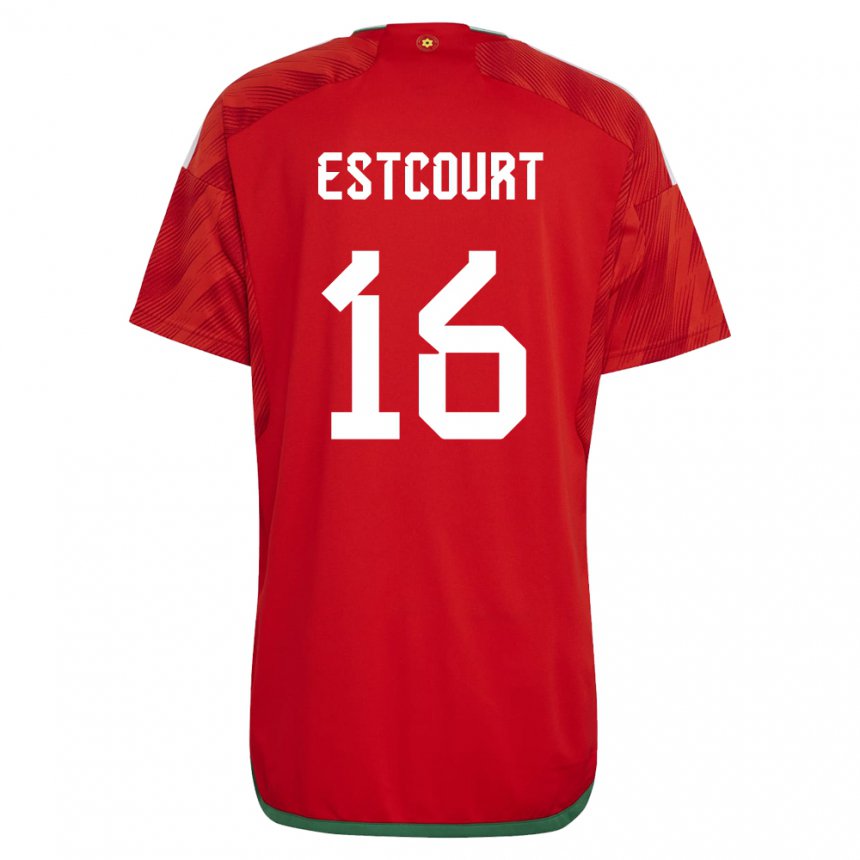 Mann Wales Charlotte Estcourt #16 Rød Hjemmetrøye Drakt Trøye 22-24 Skjorter T-skjorte