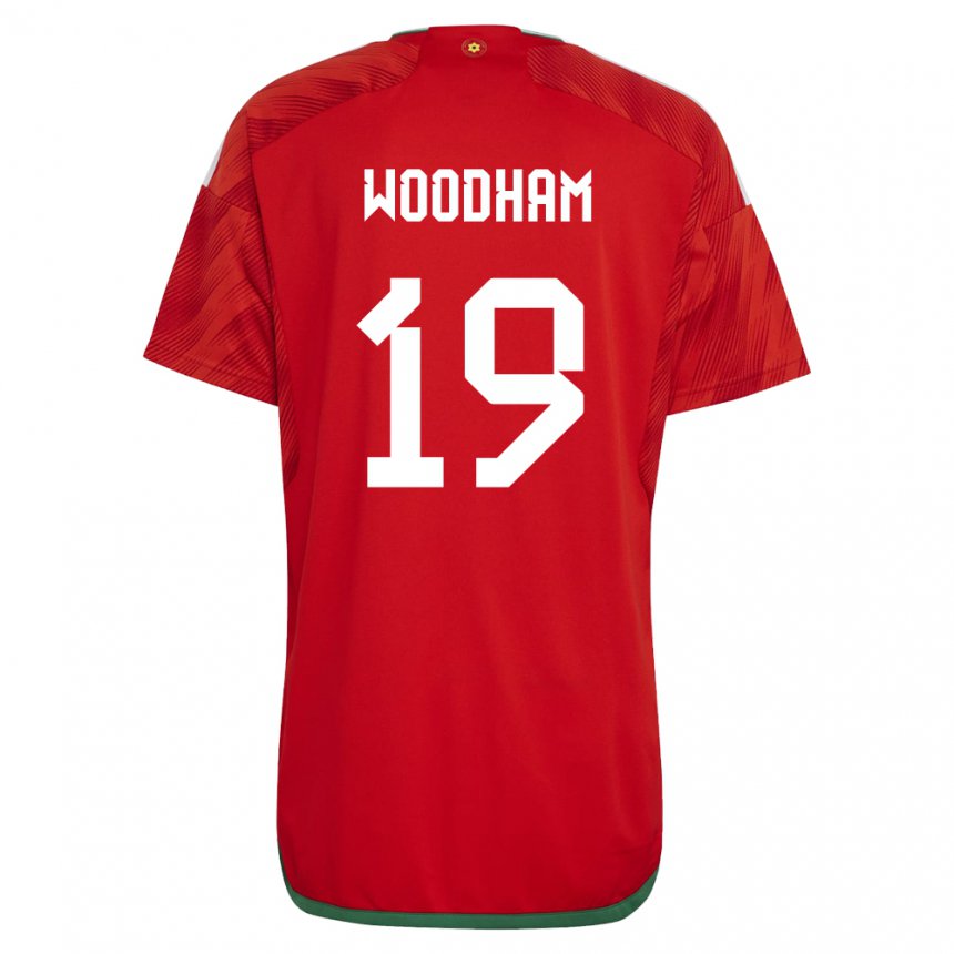 Mann Wales Lily Woodham #19 Rød Hjemmetrøye Drakt Trøye 22-24 Skjorter T-skjorte