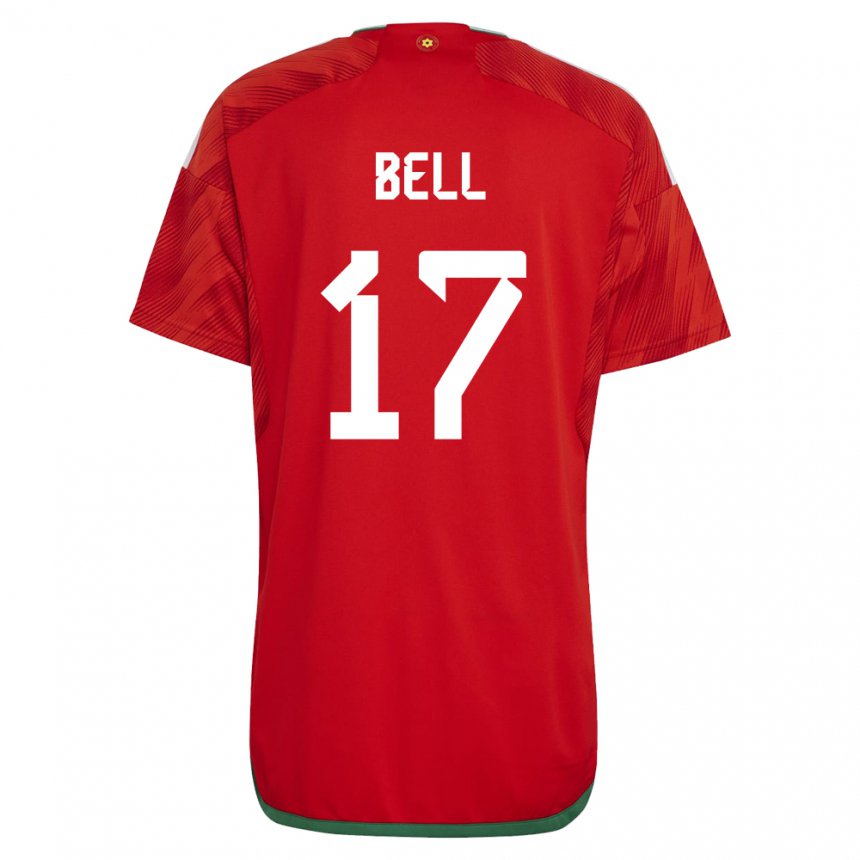 Mann Wales Zac Bell #17 Rød Hjemmetrøye Drakt Trøye 22-24 Skjorter T-skjorte