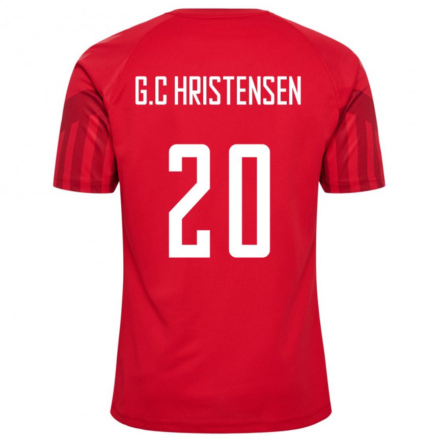 Mann Danmarks Gustav Christensen #20 Rød Hjemmetrøye Drakt Trøye 22-24 Skjorter T-skjorte