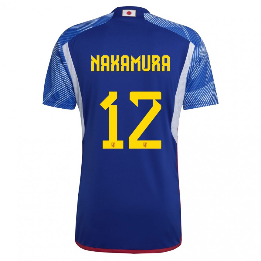 Mann Japans Keisuke Nakamura #12 Kongeblå Hjemmetrøye Drakt Trøye 22-24 Skjorter T-skjorte