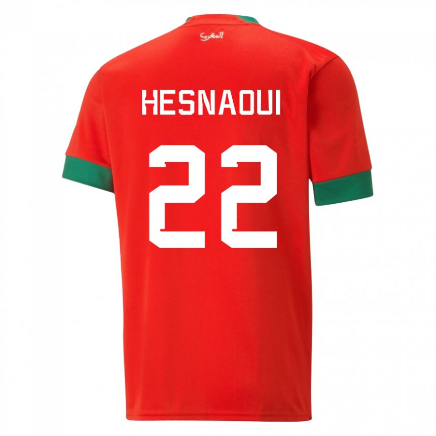 Mann Marokkos Hind Hesnaoui #22 Rød Hjemmetrøye Drakt Trøye 22-24 Skjorter T-skjorte