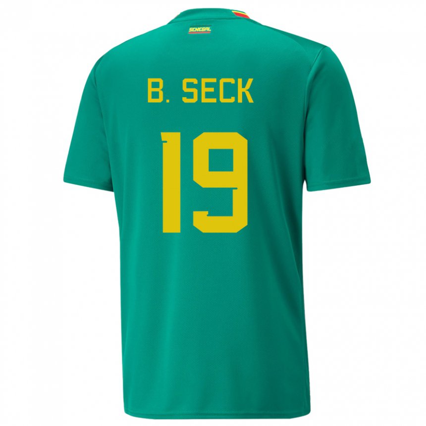 Mann Senegals Bineta Korkel Seck #19 Grønn Bortetrøye Drakt Trøye 22-24 Skjorter T-skjorte
