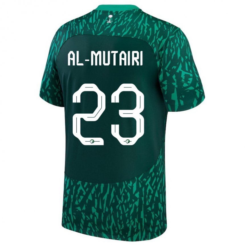 Mann Saudi-arabias Turki Al Mutairi #23 Dark Grønn Bortetrøye Drakt Trøye 22-24 Skjorter T-skjorte