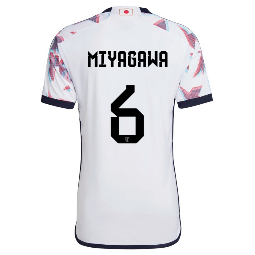 Mann Japans Asato Miyagawa #6 Hvit Bortetrøye Drakt Trøye 22-24 Skjorter T-skjorte