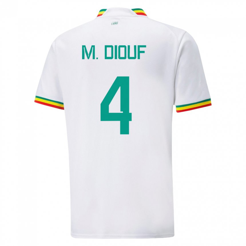 Dame Senegals Mame Diarra Diouf #4 Hvit Hjemmetrøye Drakt Trøye 22-24 Skjorter T-skjorte