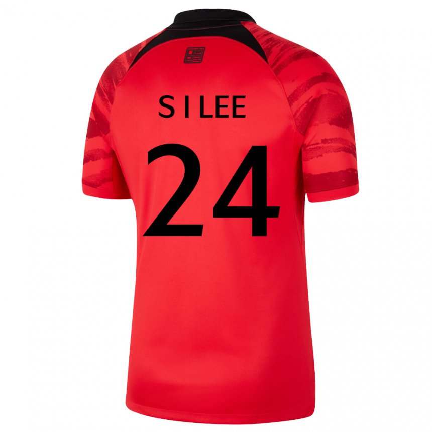 Dame Sør-koreas Lee Soo In #24 Rød Svart Hjemmetrøye Drakt Trøye 22-24 Skjorter T-skjorte