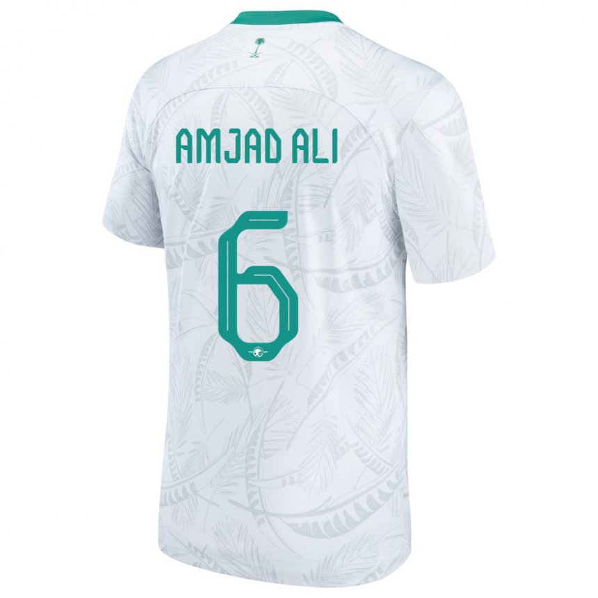 Dame Saudi-arabias Amjad Ali #6 Hvit Hjemmetrøye Drakt Trøye 22-24 Skjorter T-skjorte