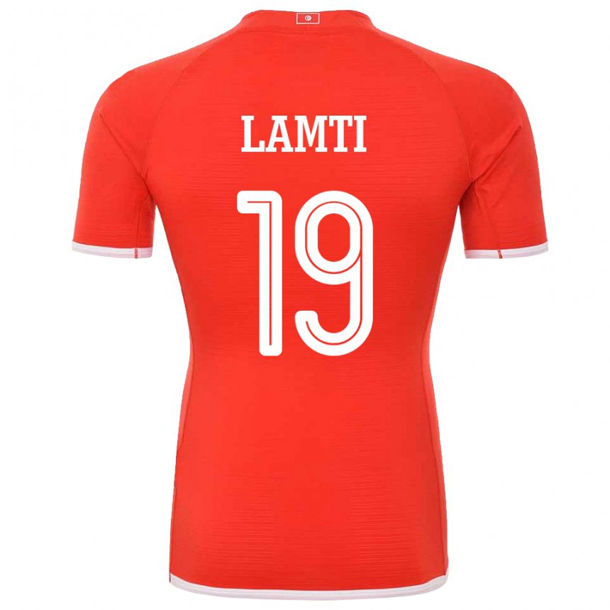 Dame Tunisias Chirine Lamti #19 Rød Hjemmetrøye Drakt Trøye 22-24 Skjorter T-skjorte