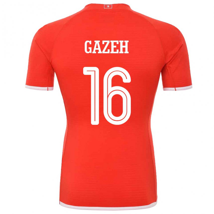 Dame Tunisias Raed Gazeh #16 Rød Hjemmetrøye Drakt Trøye 22-24 Skjorter T-skjorte
