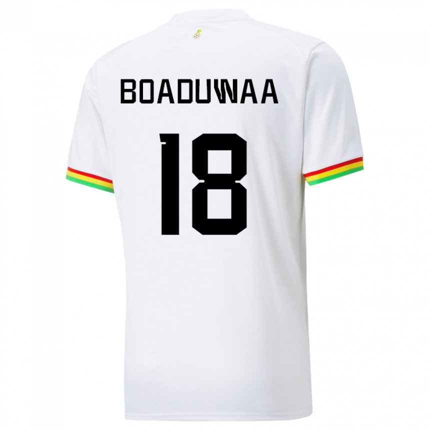 Dame Ghanas Doris Boaduwaa #18 Hvit Hjemmetrøye Drakt Trøye 22-24 Skjorter T-skjorte
