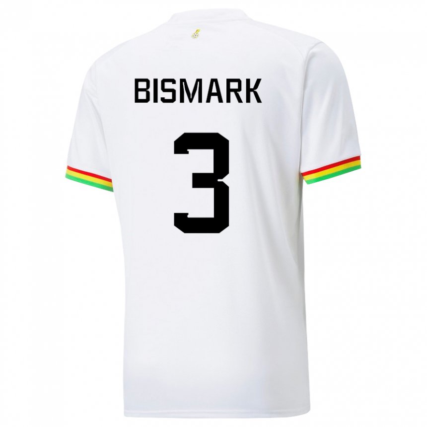 Dame Ghanas Anim Bismark #3 Hvit Hjemmetrøye Drakt Trøye 22-24 Skjorter T-skjorte