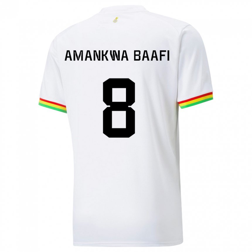 Dame Ghanas Yaw Amankwa Baafi #8 Hvit Hjemmetrøye Drakt Trøye 22-24 Skjorter T-skjorte