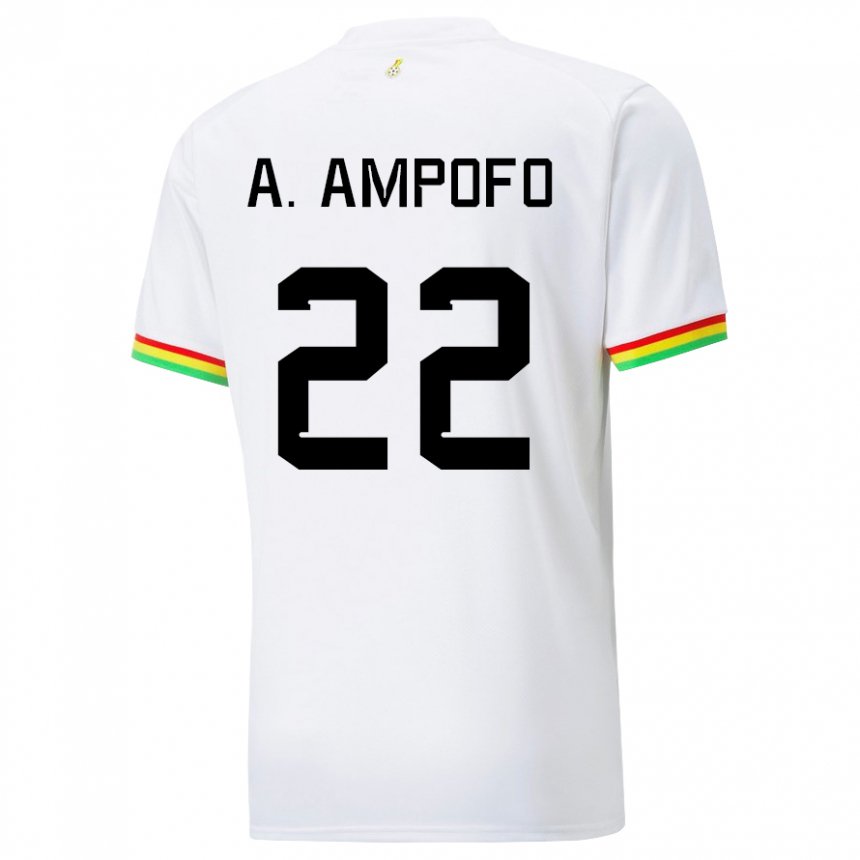 Dame Ghanas Eugene Amankwah Ampofo #22 Hvit Hjemmetrøye Drakt Trøye 22-24 Skjorter T-skjorte