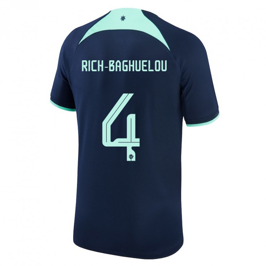 Dame Australias Jay Rich Baghuelou #4 Mørke Blå Bortetrøye Drakt Trøye 22-24 Skjorter T-skjorte