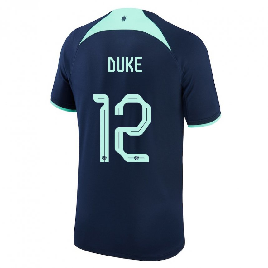 Dame Australias Mitch Duke #12 Mørke Blå Bortetrøye Drakt Trøye 22-24 Skjorter T-skjorte