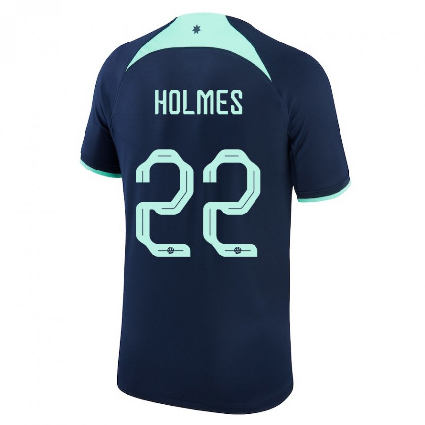 Dame Australias Jordan Holmes #22 Mørke Blå Bortetrøye Drakt Trøye 22-24 Skjorter T-skjorte