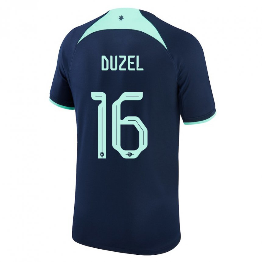 Dame Australias Luke Duzel #16 Mørke Blå Bortetrøye Drakt Trøye 22-24 Skjorter T-skjorte