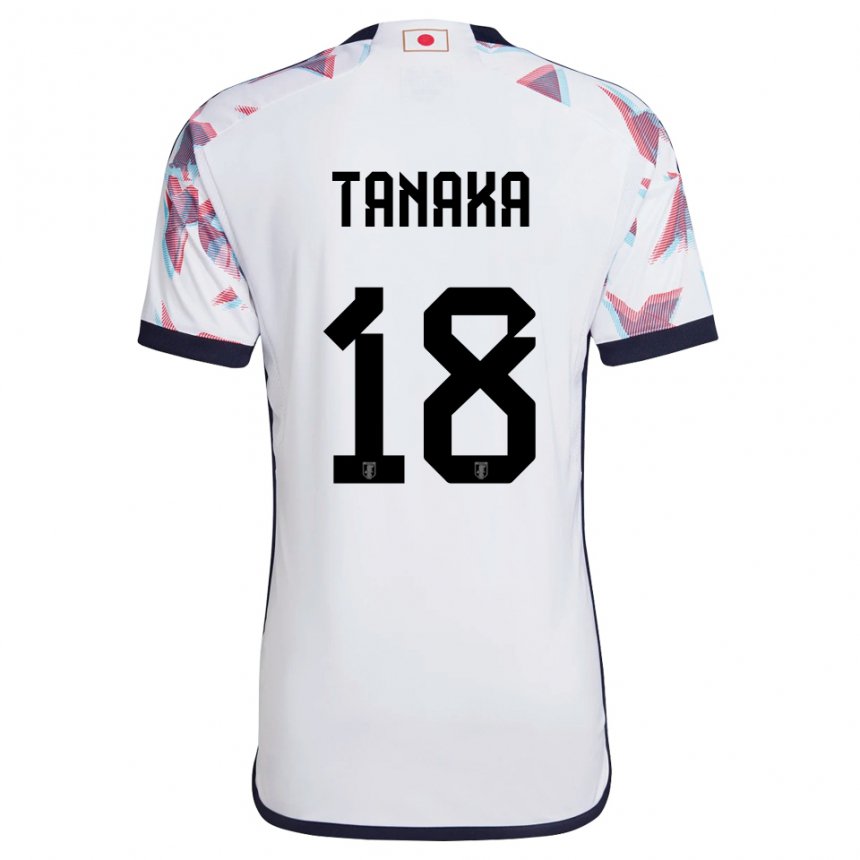 Dame Japans Momoko Tanaka #18 Hvit Bortetrøye Drakt Trøye 22-24 Skjorter T-skjorte