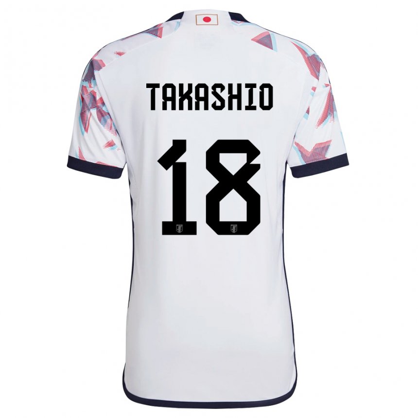 Dame Japans Hayase Takashio #18 Hvit Bortetrøye Drakt Trøye 22-24 Skjorter T-skjorte