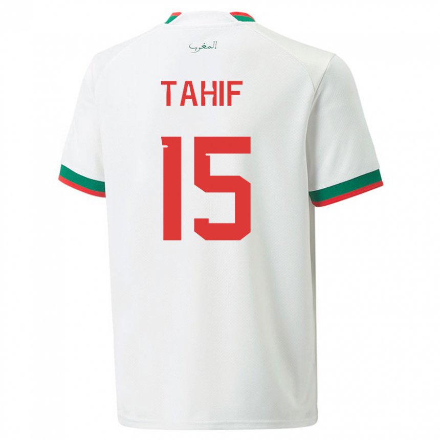 Dame Marokkos Adil Tahif #15 Hvit Bortetrøye Drakt Trøye 22-24 Skjorter T-skjorte