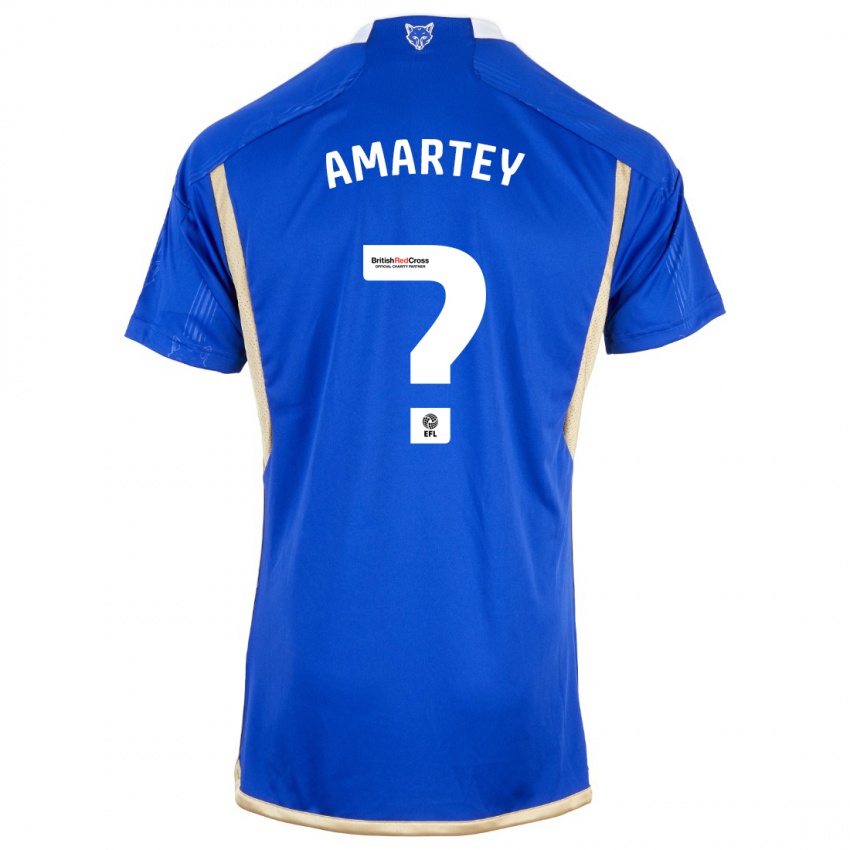 Barn Bobby Amartey #0 Blå Hjemmetrøye Drakt Trøye 2023/24 Skjorter T-Skjorte