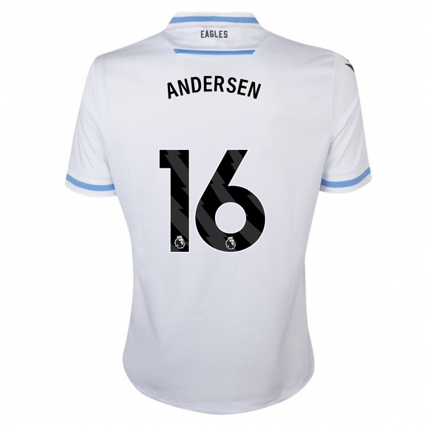 Barn Joachim Andersen #16 Hvit Bortetrøye Drakt Trøye 2023/24 Skjorter T-Skjorte