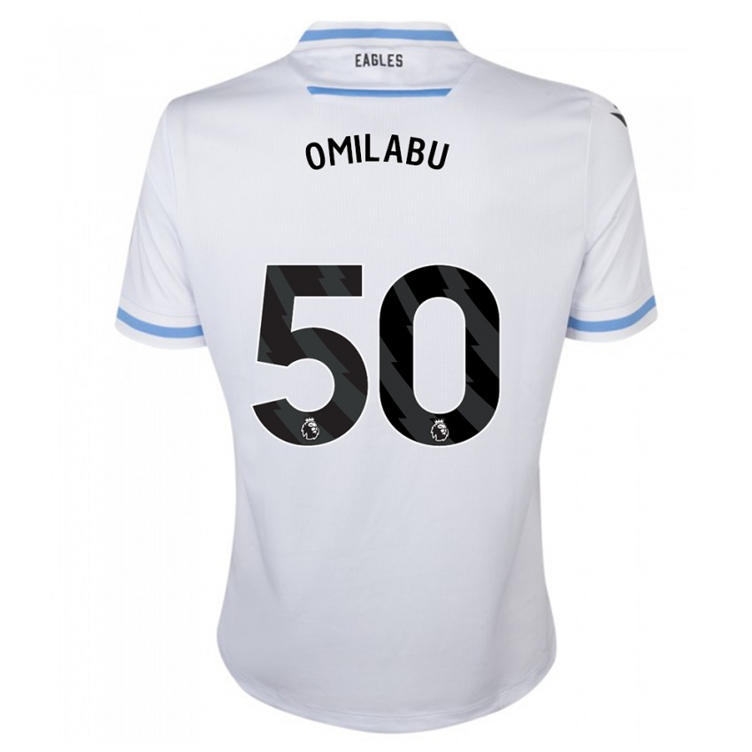 Barn David Omilabu #50 Hvit Bortetrøye Drakt Trøye 2023/24 Skjorter T-Skjorte