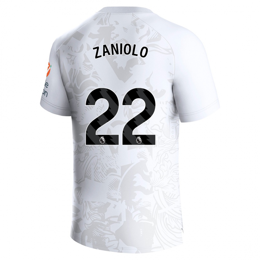 Barn Nicolo Zaniolo #22 Hvit Bortetrøye Drakt Trøye 2023/24 Skjorter T-Skjorte