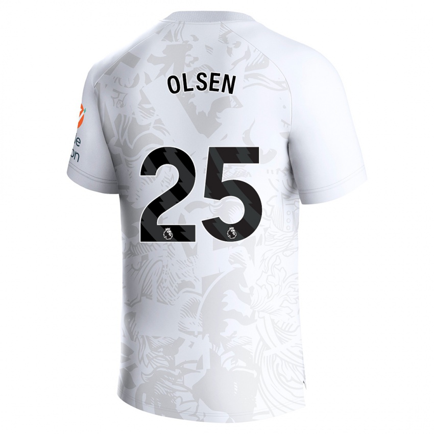 Barn Robin Olsen #25 Hvit Bortetrøye Drakt Trøye 2023/24 Skjorter T-Skjorte