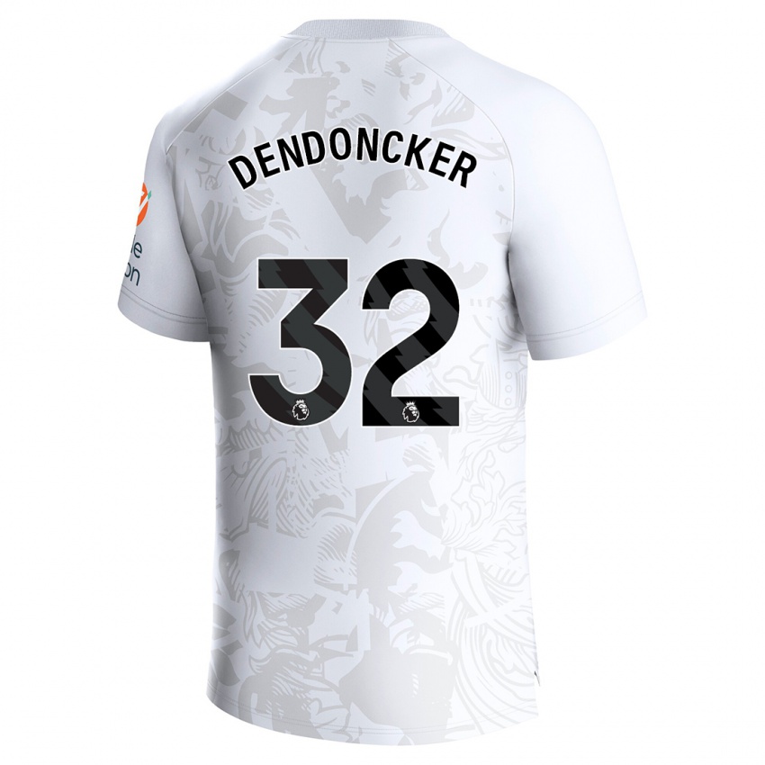 Barn Leander Dendoncker #32 Hvit Bortetrøye Drakt Trøye 2023/24 Skjorter T-Skjorte