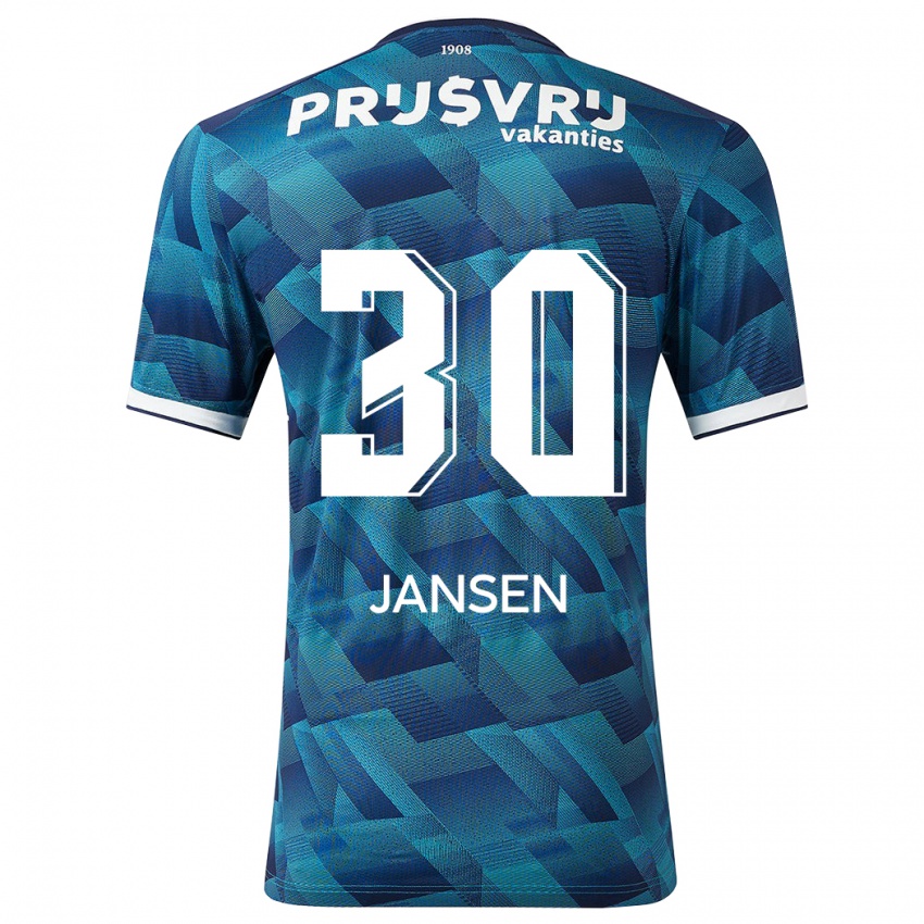 Barn Thijs Jansen #30 Blå Bortetrøye Drakt Trøye 2023/24 Skjorter T-Skjorte