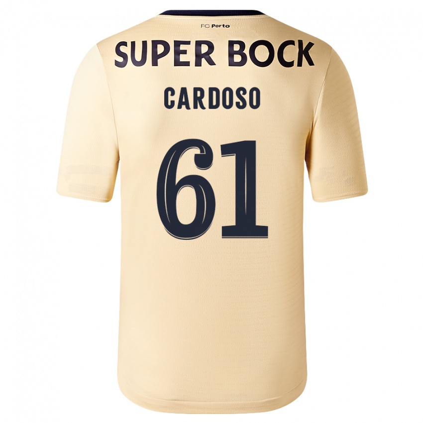 Barn Ivan Cardoso #61 Beige-Gylden Bortetrøye Drakt Trøye 2023/24 Skjorter T-Skjorte