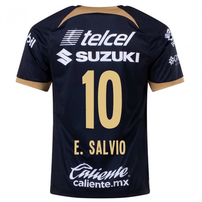 Barn Eduardo Salvio #10 Mørke Blå Bortetrøye Drakt Trøye 2023/24 Skjorter T-Skjorte
