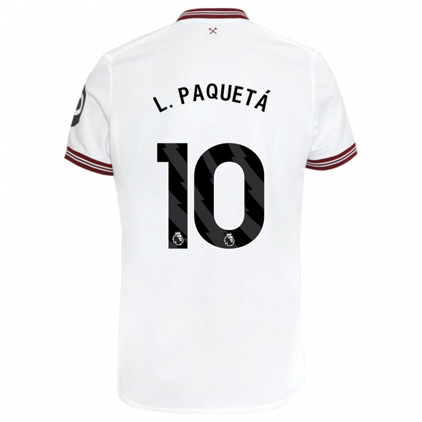 Mann Lucas Paqueta #10 Hvit Bortetrøye Drakt Trøye 2023/24 Skjorter T-Skjorte