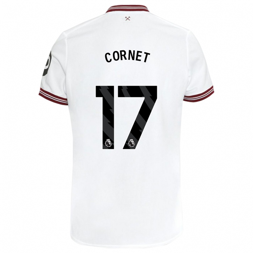 Mann Maxwel Cornet #17 Hvit Bortetrøye Drakt Trøye 2023/24 Skjorter T-Skjorte