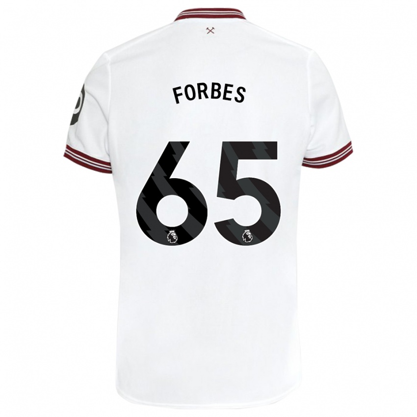 Mann Michael Forbes #65 Hvit Bortetrøye Drakt Trøye 2023/24 Skjorter T-Skjorte