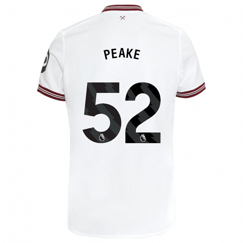 Mann Lennon Peake #52 Hvit Bortetrøye Drakt Trøye 2023/24 Skjorter T-Skjorte