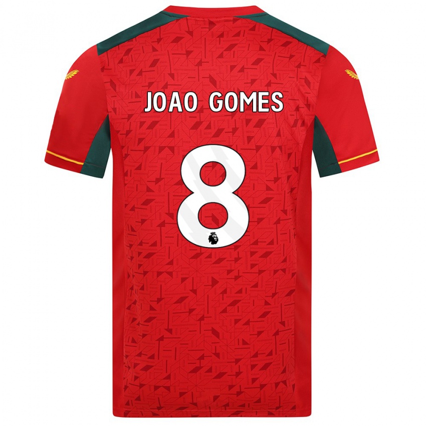 Mann Joao Gomes #8 Rød Bortetrøye Drakt Trøye 2023/24 Skjorter T-Skjorte