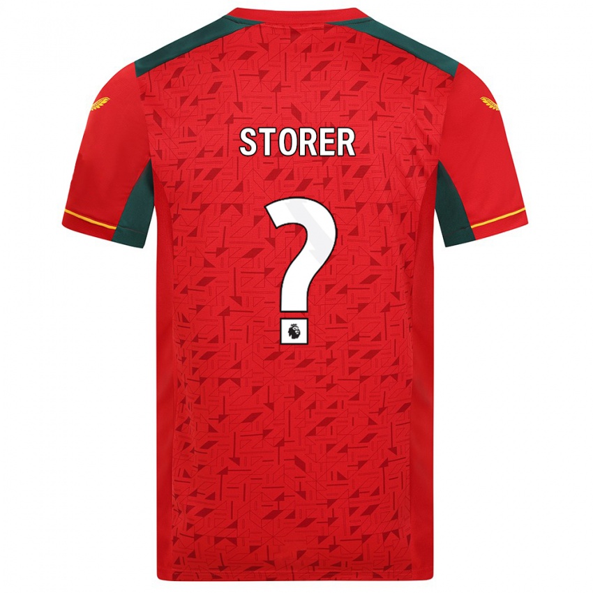 Mann James Storer #0 Rød Bortetrøye Drakt Trøye 2023/24 Skjorter T-Skjorte