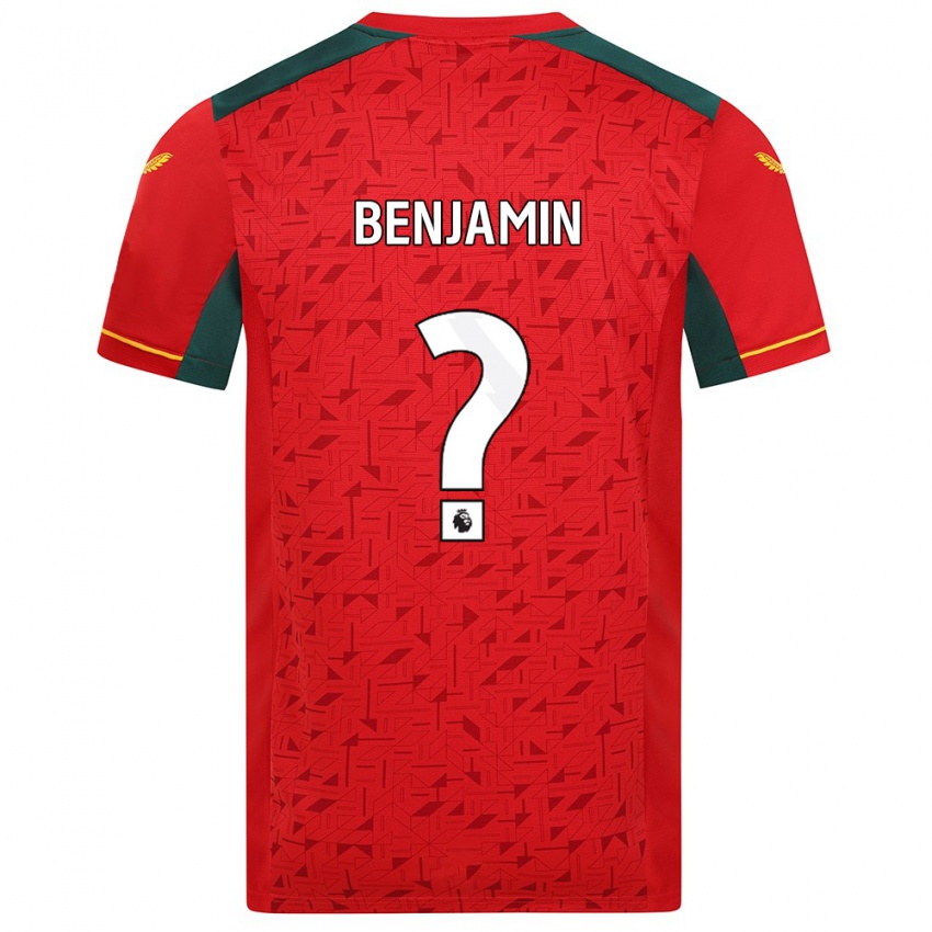 Mann Lewys Benjamin #0 Rød Bortetrøye Drakt Trøye 2023/24 Skjorter T-Skjorte